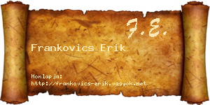 Frankovics Erik névjegykártya