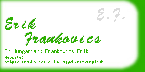 erik frankovics business card